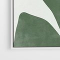 Obraz w ramie 50x50 - Oaza Harmonii - abstrakcyjny kształt, zielony plakat - rama biała
