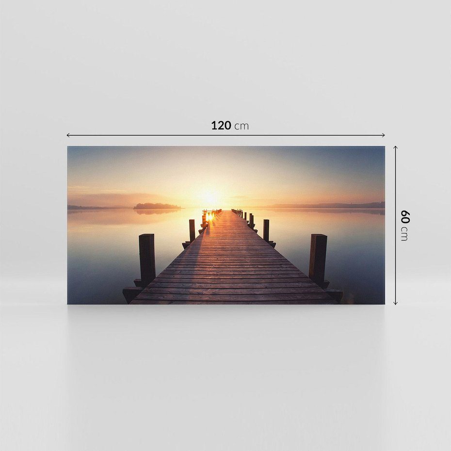 Obraz na płótnie 120x60 - Morze w blasku molo - morze, molo