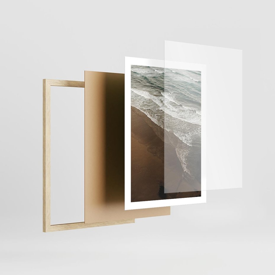 Plakat w ramie 50x70 - Spokój nad plażą - plaża, morze - rama drewno