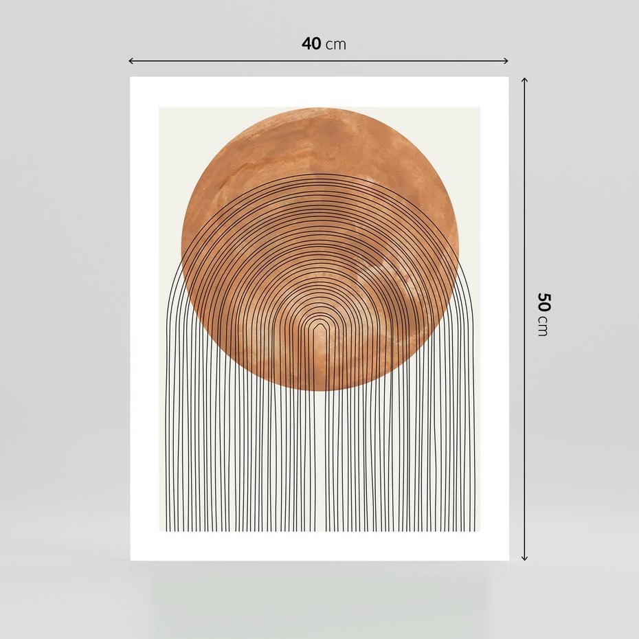 Plakat bez ramy 40x50 - Konturem Kształtowane - koło, boho styl