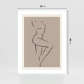 Plakat bez ramy 30x40 - Zanikająca Wyobraźnia - mnimalistyczny akt, beżowa tonacja