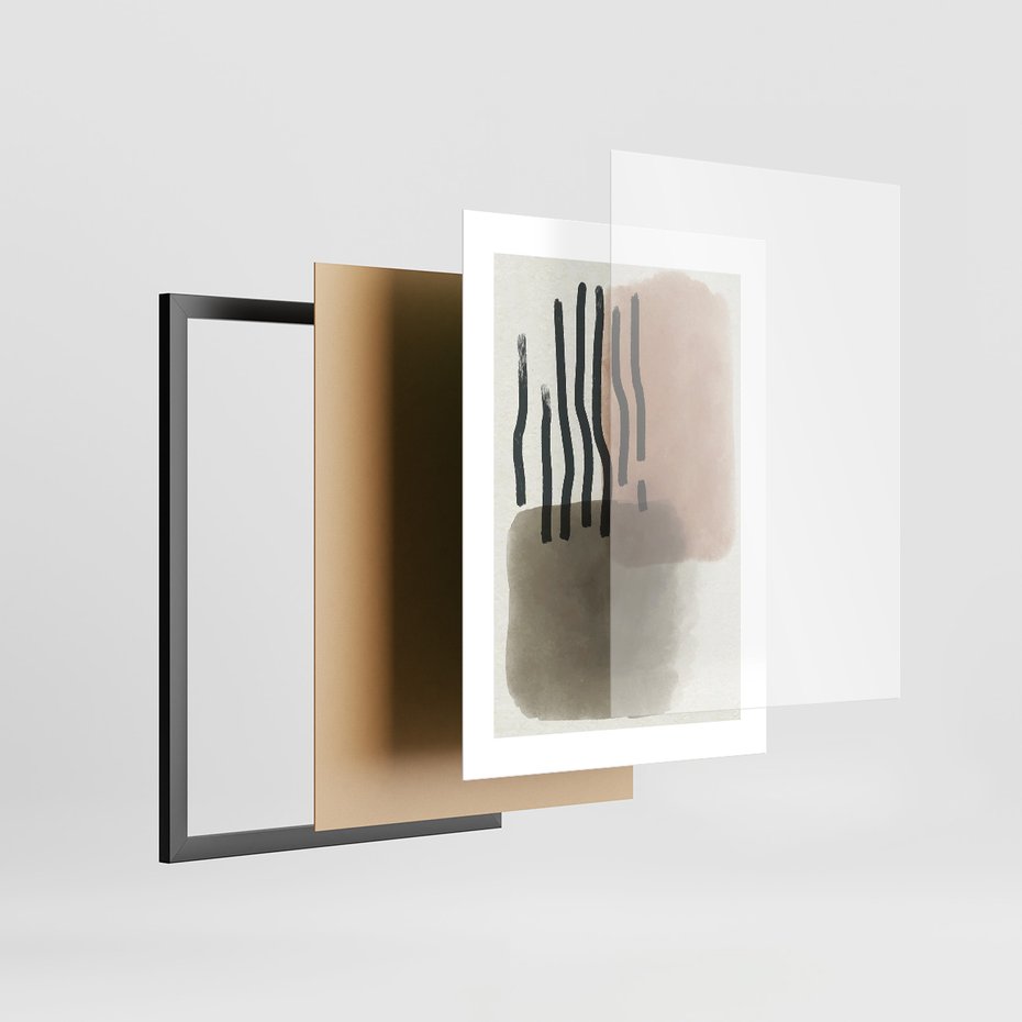 Zestaw obrazy w ramie 30x40 galeria - Abstrakcyjna, akwarela, nowoczesna - rama czarna