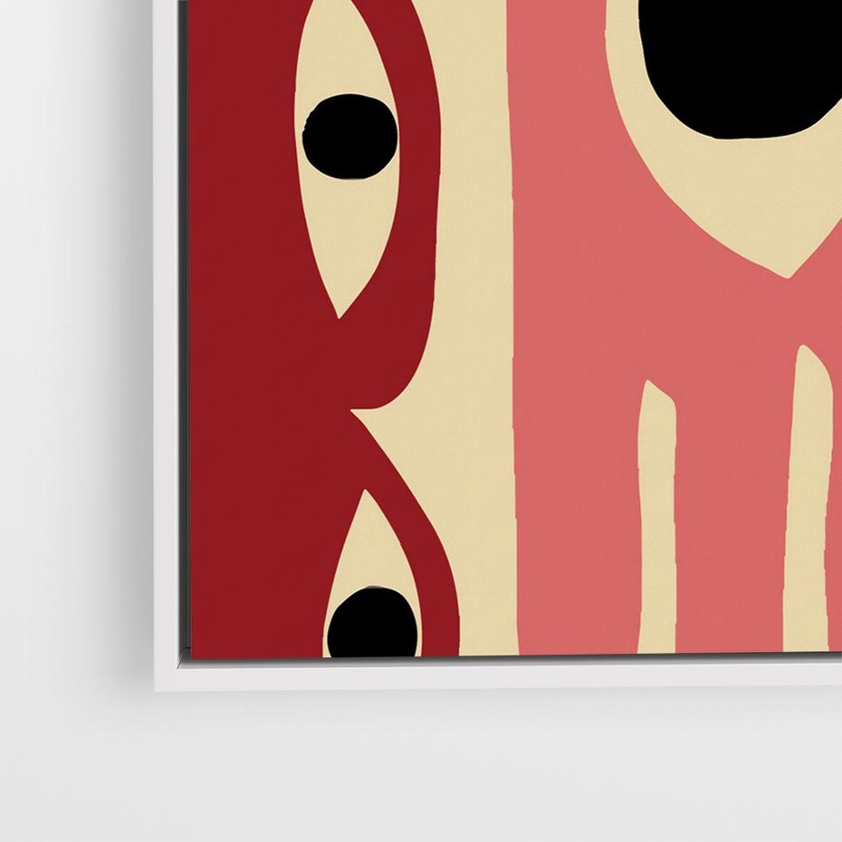 Obraz w ramie 80x80 - Migotliwe Kształty - abstrakcyjny obraz, boho styl - rama biała