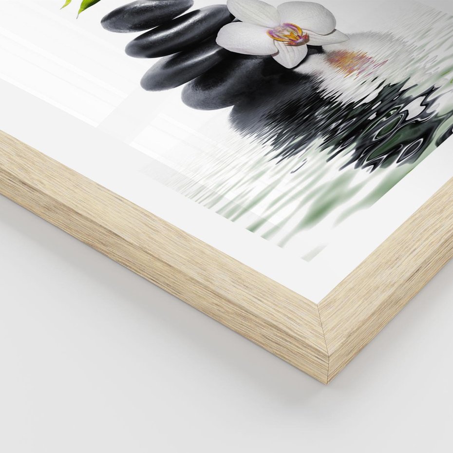 Plakat w ramie 40x50 - Orchidea w Spa - spa, orchidea - rama drewno