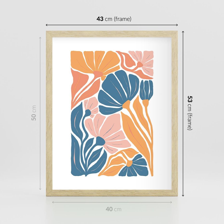 Plakat w ramie 40x50 - Migotliwe Marzenia - kwiaty, rośliny - rama drewno