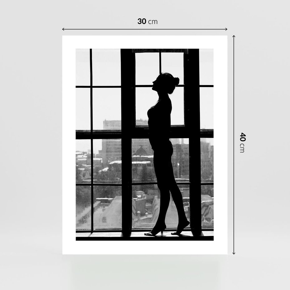 Plakat bez ramy 30x40 - Piękno Kobiecej Formy - retro zdjęcie, czarno białe