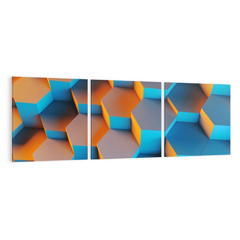 Obraz na płótnie 120x40 - Trójwymiarowa Gra - geometryczna, 3D