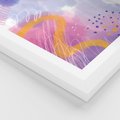 Plakat w ramie 30x40 - Migotliwe Wnętrza Kształtów - abstrakcyjny plakat, pastelowe kolory - rama biała