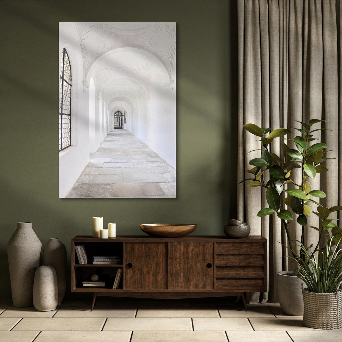 Obraz na płótnie 80x120 - Architektoniczne Przejście - architektura, korytarz