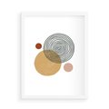 Plakat w ramie 50x70 - Wewnętrzne Formy - koła okręgi, abstrakcyjna nowoczesna sztuka - rama biała