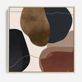 Obraz w ramie 50x50 - Wibracje uczuć i emocji - nieregularne plamy, czarny - rama drewno