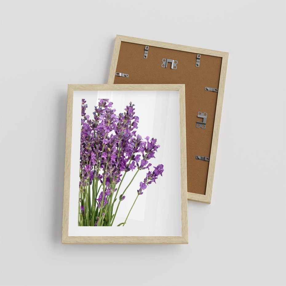 Plakat w ramie 30x40 - Pola lawendy w pełnym rozkwicie - lawenda, kwiaty - rama drewno
