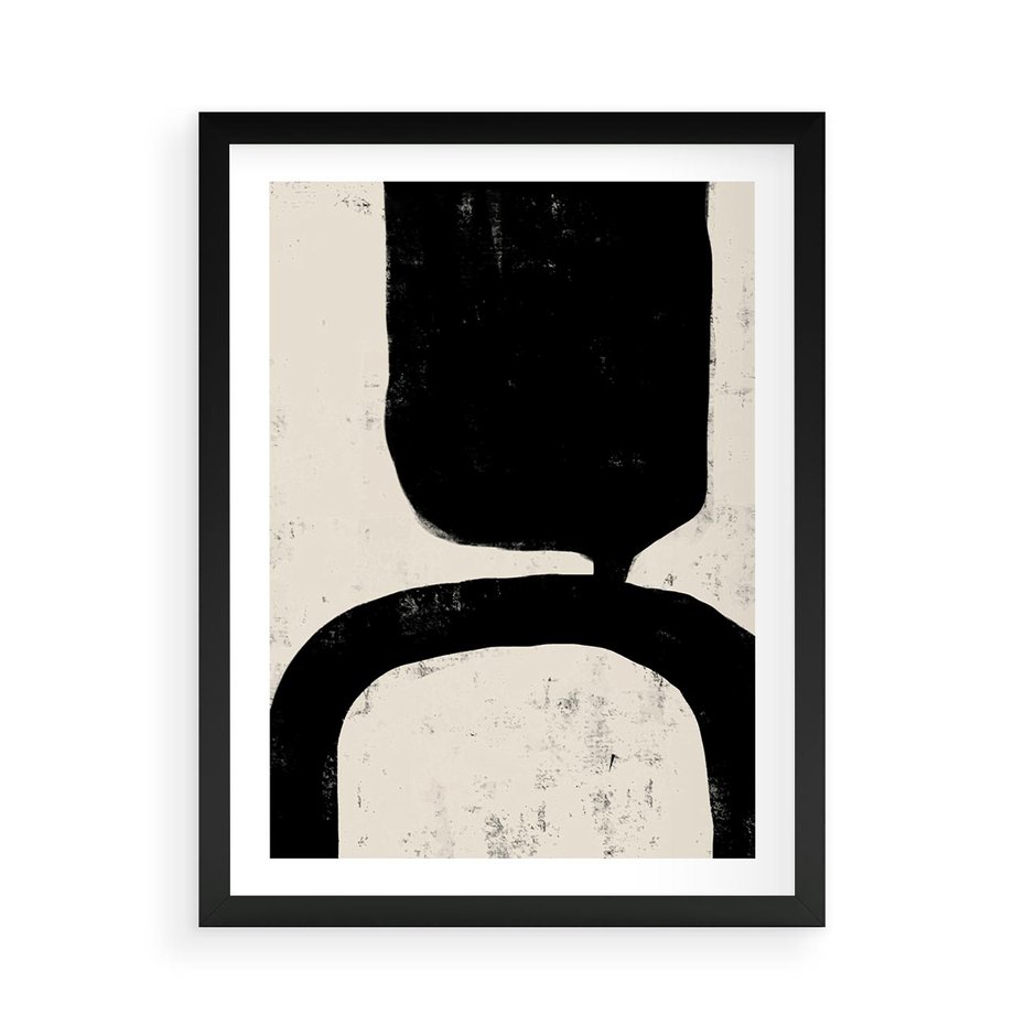 Plakat w ramie 50x70 - Przenikające Plamy - abstrakcyjna sztuka, minimalizm - rama czarna
