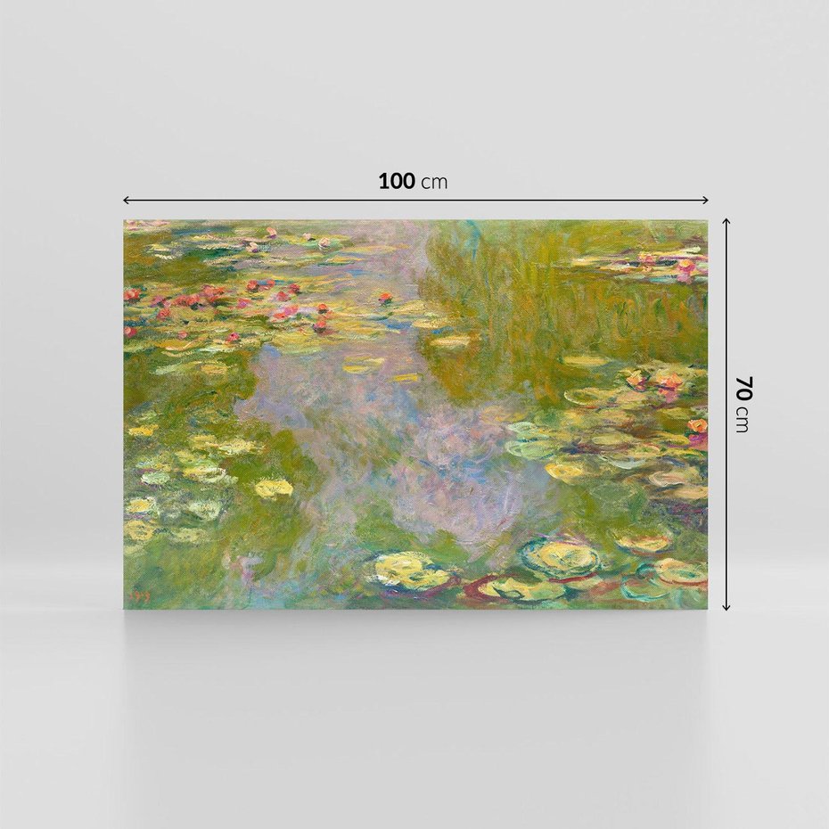 Obraz na płótnie 100x70 - "Lilie wodne" (1919), Claude Monet - Reprodukcja - reprodukcja, obraz na płótnie