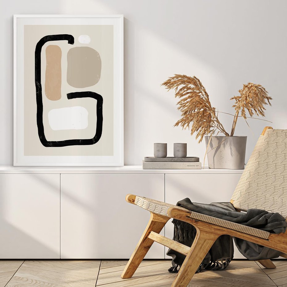 Plakat bez ramy 50x70 - Kształtne Formy - geometryczne nieregularne kształty, nowoczesna kompozycja