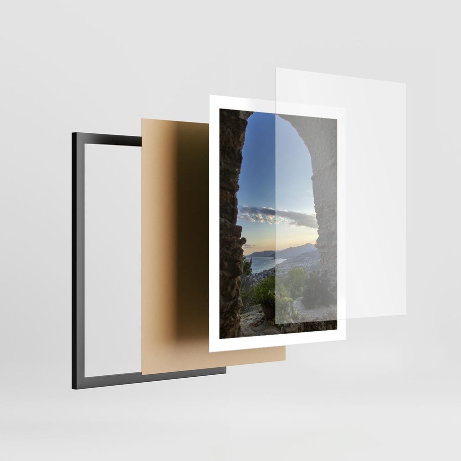 Plakat w ramie 50x70 - Pejzaż w perspektywie - pejzaż, perspektywa - rama czarna