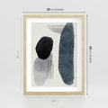 Plakat w ramie 30x40 - Abstrakcyjna Gra Szarości - abstrakcyjna grafika, akwarela - rama drewno