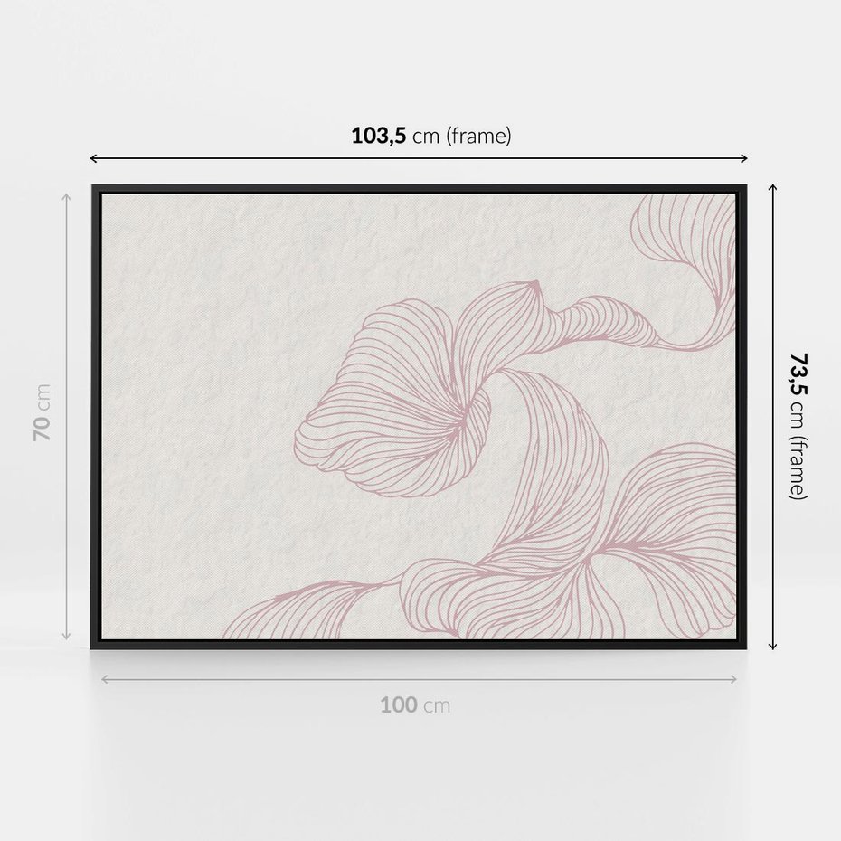 Obraz w ramie 100x70 - Szept marzeń i tajemnic - abstrakcyjne, roślinne ornamenty - rama czarna