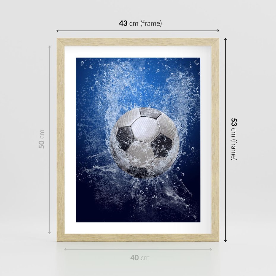 Plakat w ramie 40x50 - Młodzieżowy Zapał - piłka, młodzieżowy - rama drewno