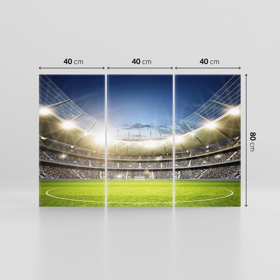 Obraz na płótnie 120x80 - pasja piłki nożnej - stadion, piłka