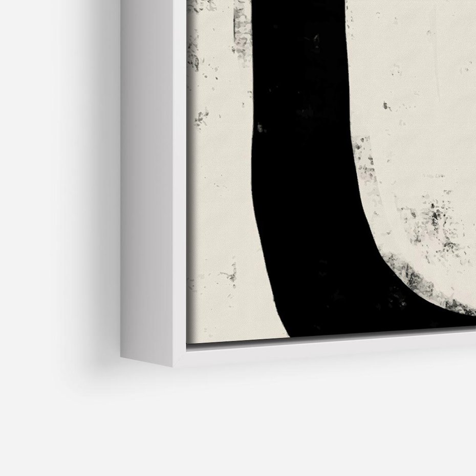 Obraz w ramie 80x80 - Wnętrza Kształtów - abstrakcja, minimalizm - rama biała