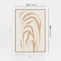 Obraz w ramie 70x100 - Formy Nowoczesności - minimalistyczny plakat, liście palmy - rama drewno