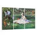 Obraz na płótnie 120x80 - Rodzina Monet w ogrodzie w Argenteuil (1874) Édouard Manet - Reprodukcja - reprodukcja, obraz na płótnie