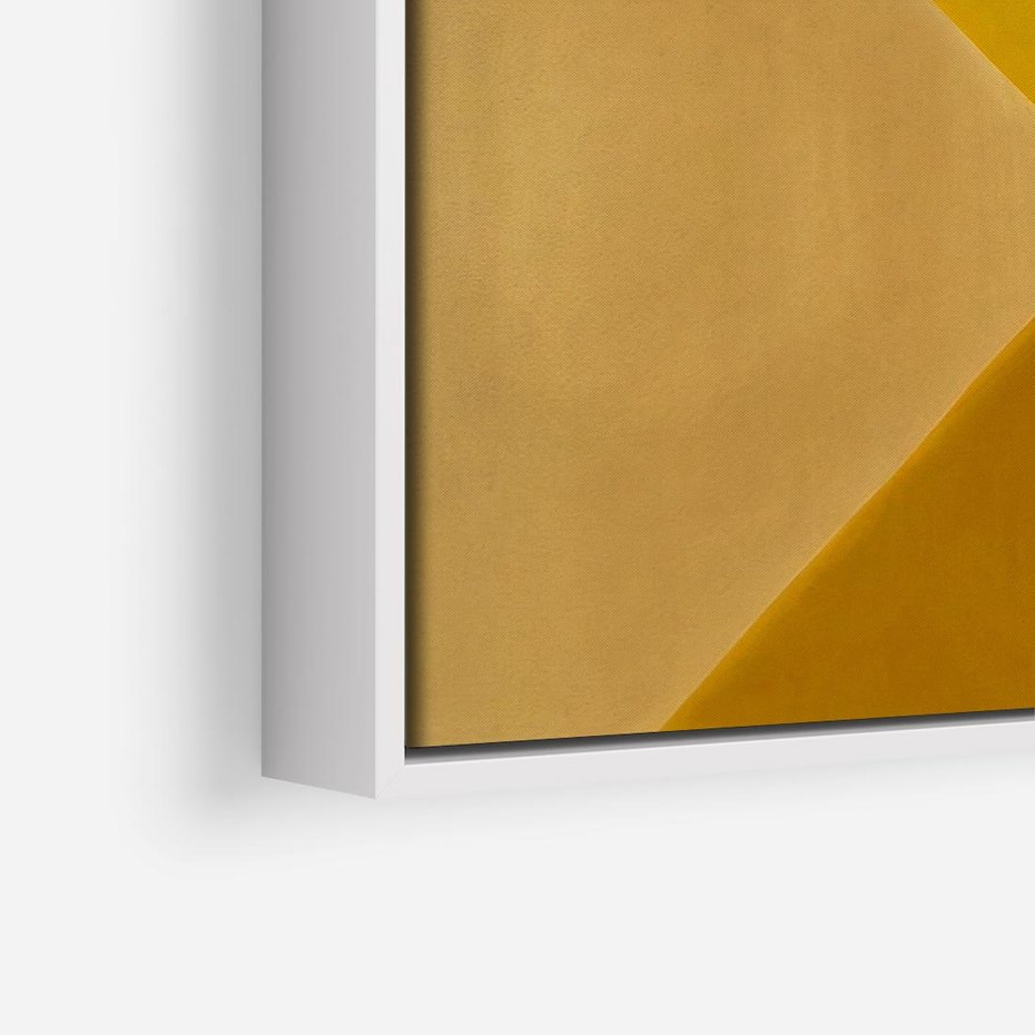 Obraz w ramie 80x80 - Harmonia migoczących ognisk - intensywne ciepłe kolory, słoneczny żółty - rama biała