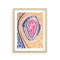 Plakat w ramie 30x40 - Rozchlapane Wizje - kolorowe wzory, tęczowe żywe kolory - rama drewno