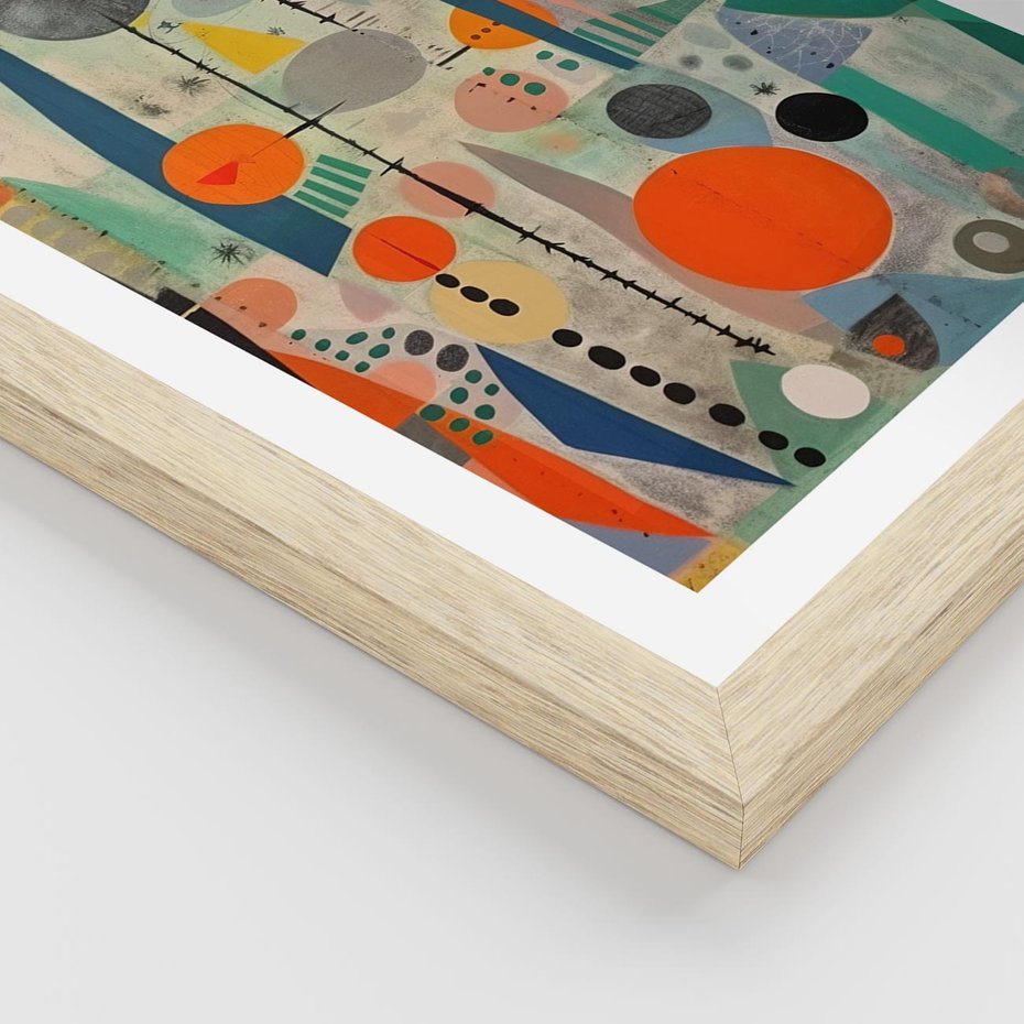 Plakat w ramie 50x70 - Wewnętrzne Zagadki Kształtów - abstrakcyjny obraz, sztuka abstrakcji - rama drewno