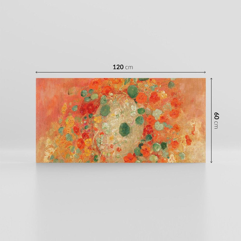 Obraz na płótnie 120x60 - "Nasturcje" (1905) Odilon Redon - Reprodukcja - reprodukcja, obraz na płótnie
