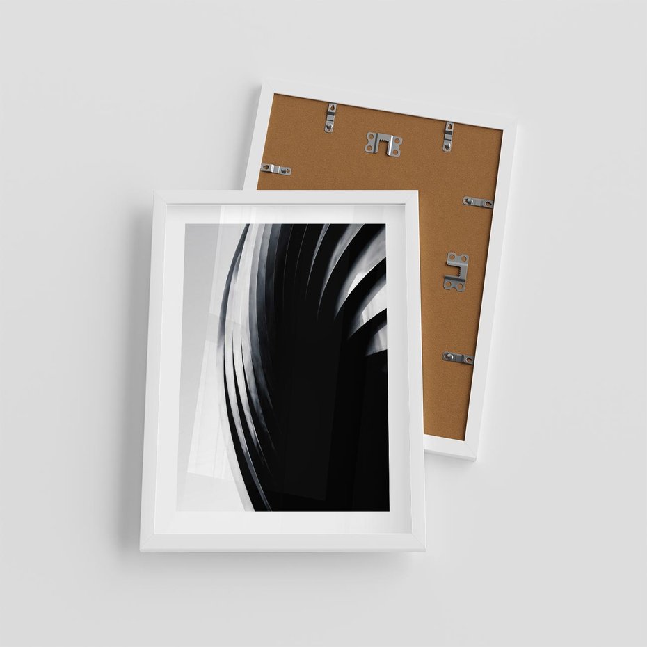Plakat w ramie 30x40 - Awangarda w Kontraście - architektura, nowoczesne formy - rama biała