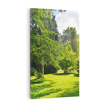 Obraz na płótnie 70x100 - Ogród: urok drzew i roślinności - ogród, drzewa