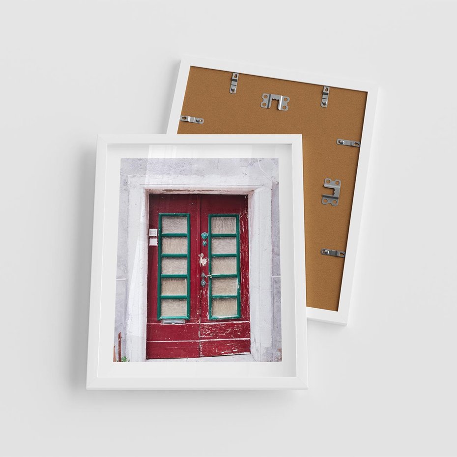 Plakat w ramie 40x50 - Retro Przez Drzwi - drzwi, retro - rama biała