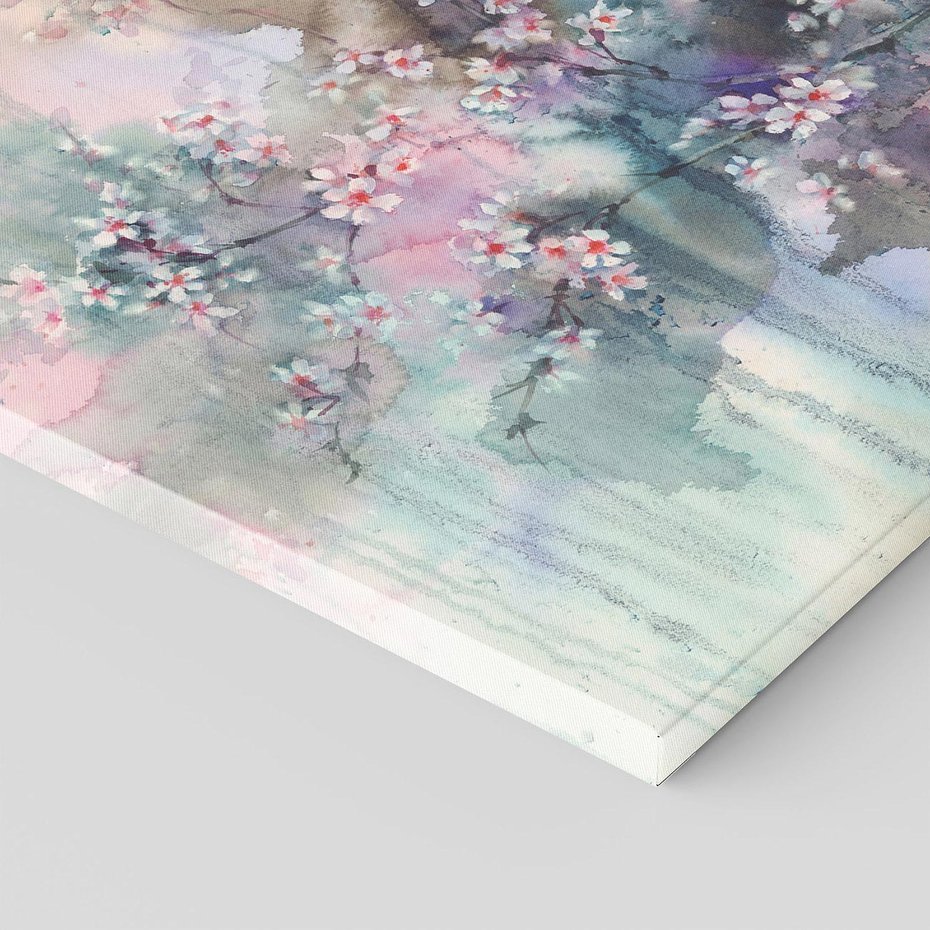 Obraz na płótnie 30x30 - Efemeryczne Kwitnienie Drzew - akwarela, rozmyte pastelowe tłó