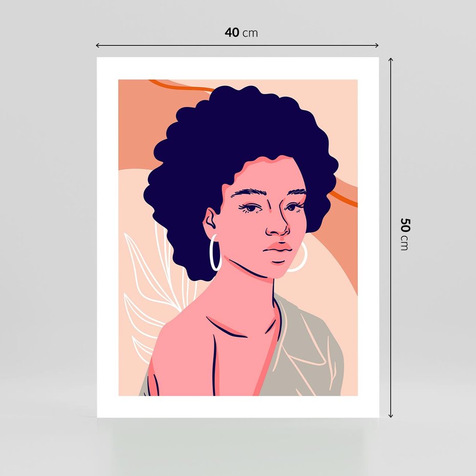 Plakat bez ramy 40x50 - Kobiecy Kształt Świata - nowoczesny plakat, styl retro