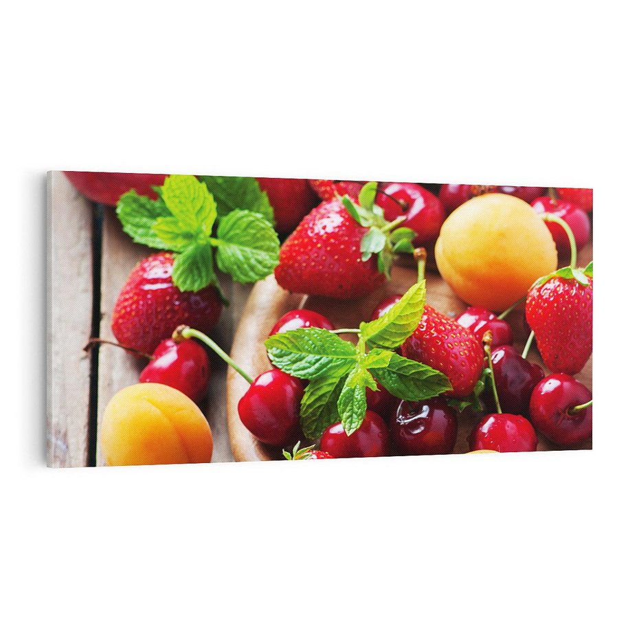 Obraz na płótnie 140x70 - Owoce w restauracji artystycznie - owoce, restauracja