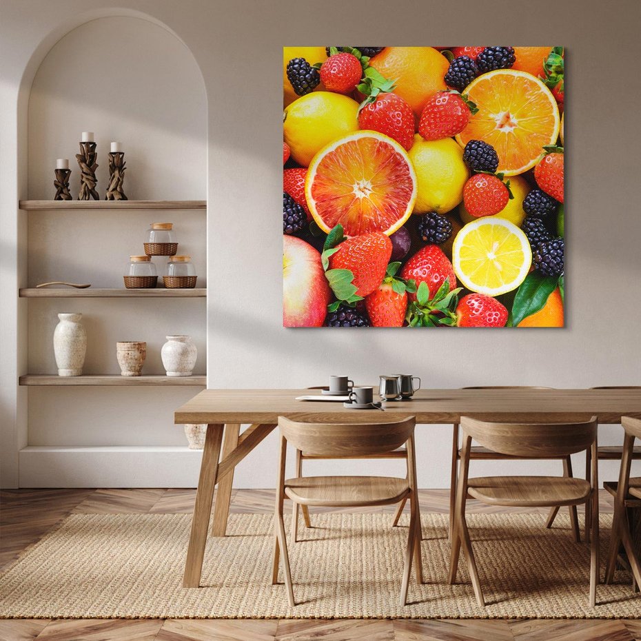 Obraz na płótnie 30x30 - soczysta symfonia smaków - owoce, jabłka