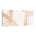 Obraz na płótnie 100x50 - Ścieżki pędzla i myśli - minimalistyczna kompozycja, abstrakcyjne brązowe linie na białym tle