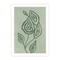 Plakat bez ramy 30x40 - Szmaragdowy Oddech - abstrakcyjne delikatne zielone linie, podobne do gałęzi kwiatów