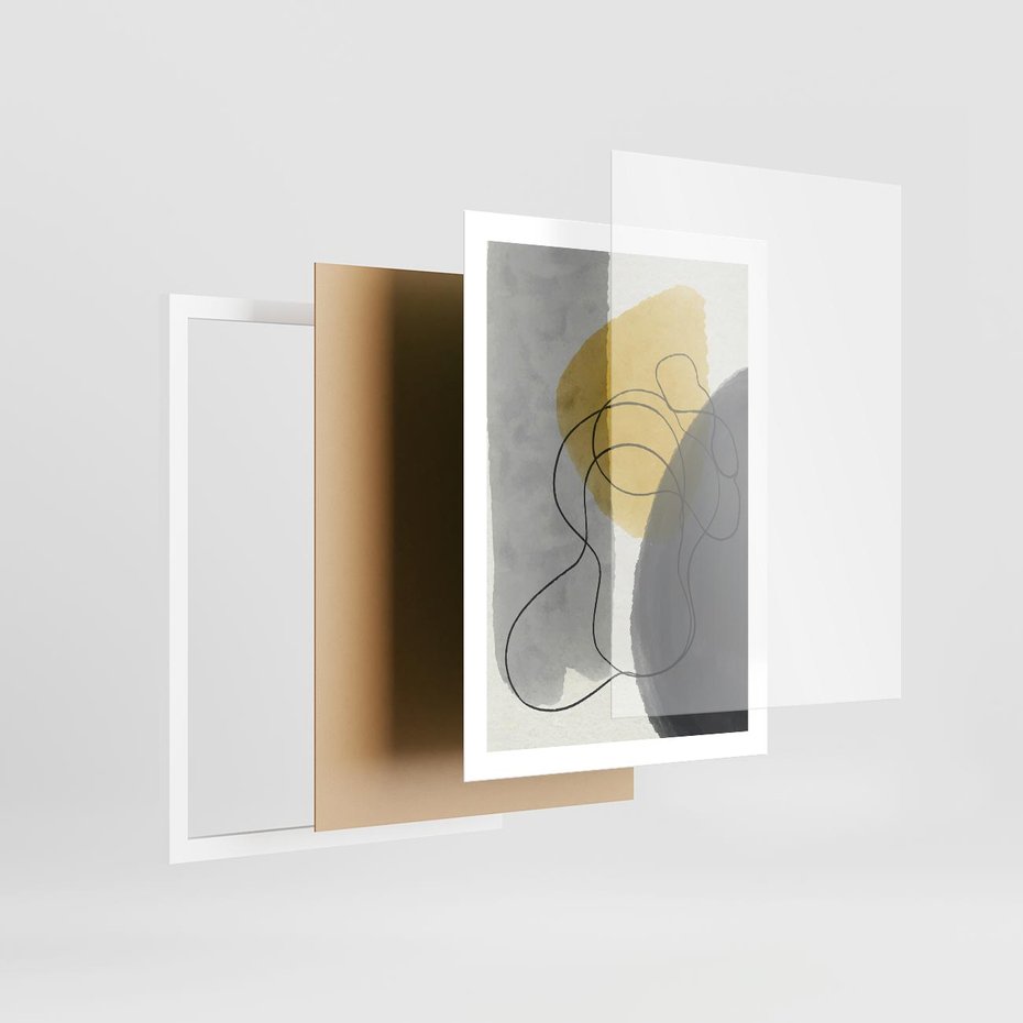 Plakat w ramie 50x70 - Kolorowe Akwarelowe Abstrakcje - abstrakcja, akwarelowe plamy - rama biała