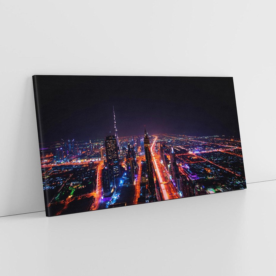 Obraz na płótnie 140x70 - Nocne oświetlenie miasta - miasto, noc