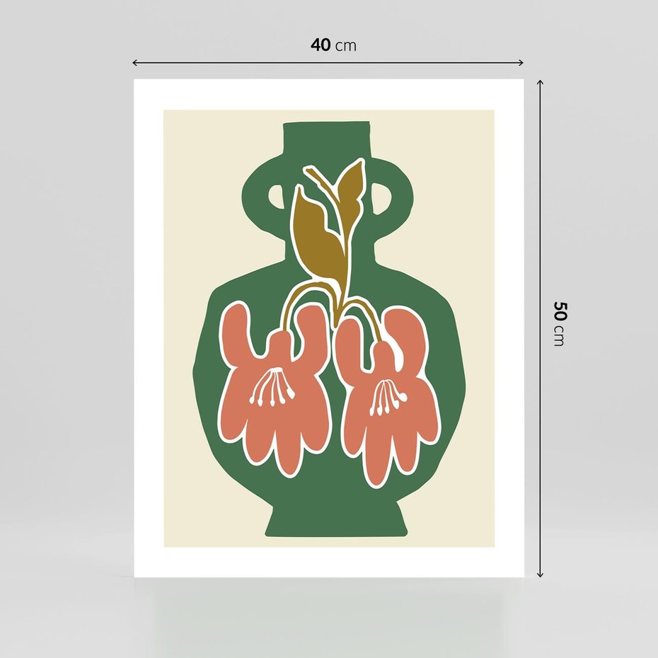 Plakat bez ramy 40x50 - Kreatywne Impulsy - boho styl, wazon