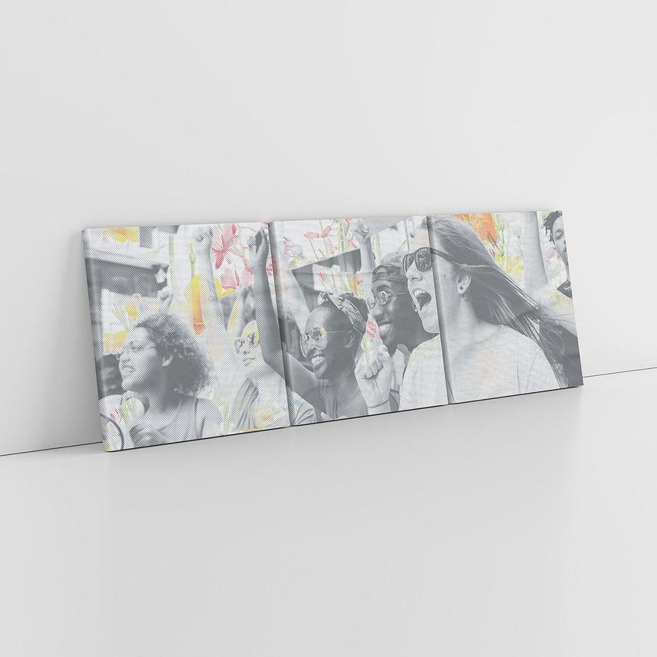 Obraz na płótnie 150x50 - Księga zaklętych marzeń - kolaż, czarnobiałe zdjęcie wesołych młodych ludzi