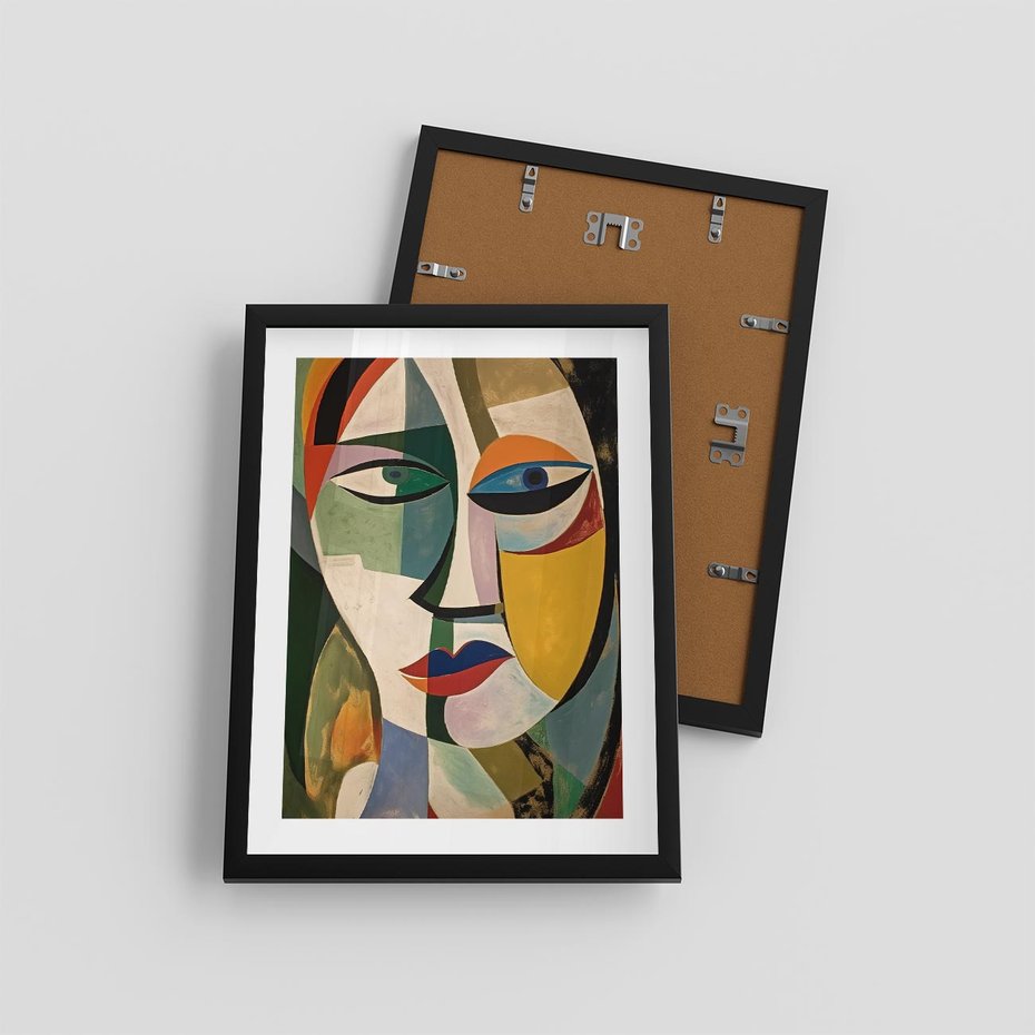 Plakat w ramie 30x40 - Kolorowe Dziwne Wyobrażenia - abstrakcyjny obraz, olejny - rama czarna