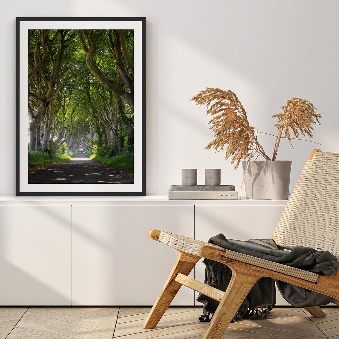 Plakat w ramie 40x50 - Magiczny Las - drzewa, las - rama czarna