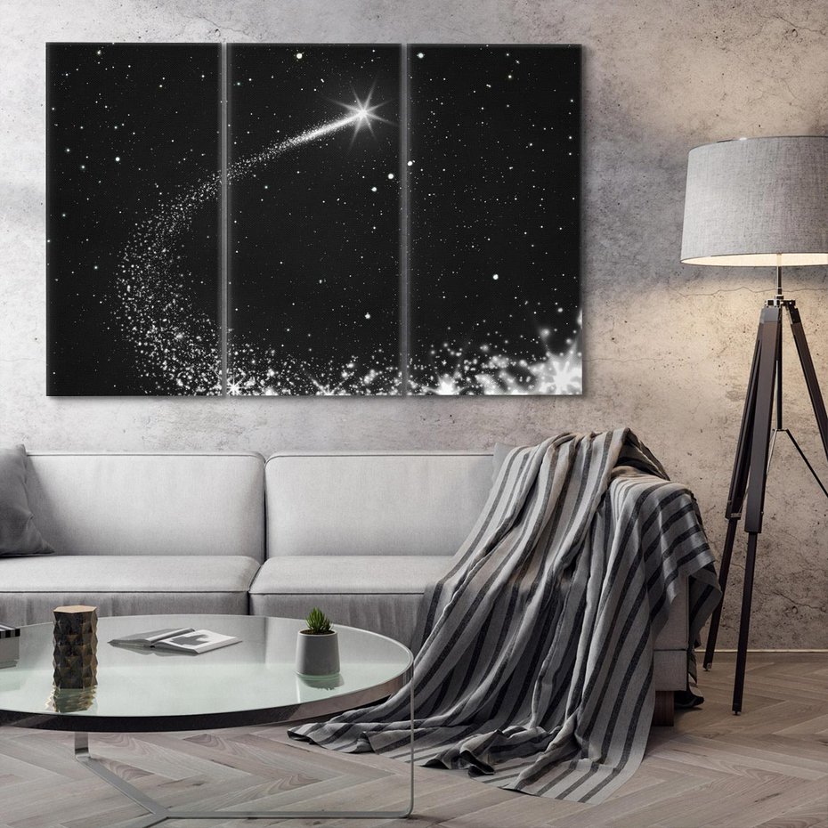 Obraz na płótnie 120x80 - Kometa wśród gwiazd - kometa, gwiazdy