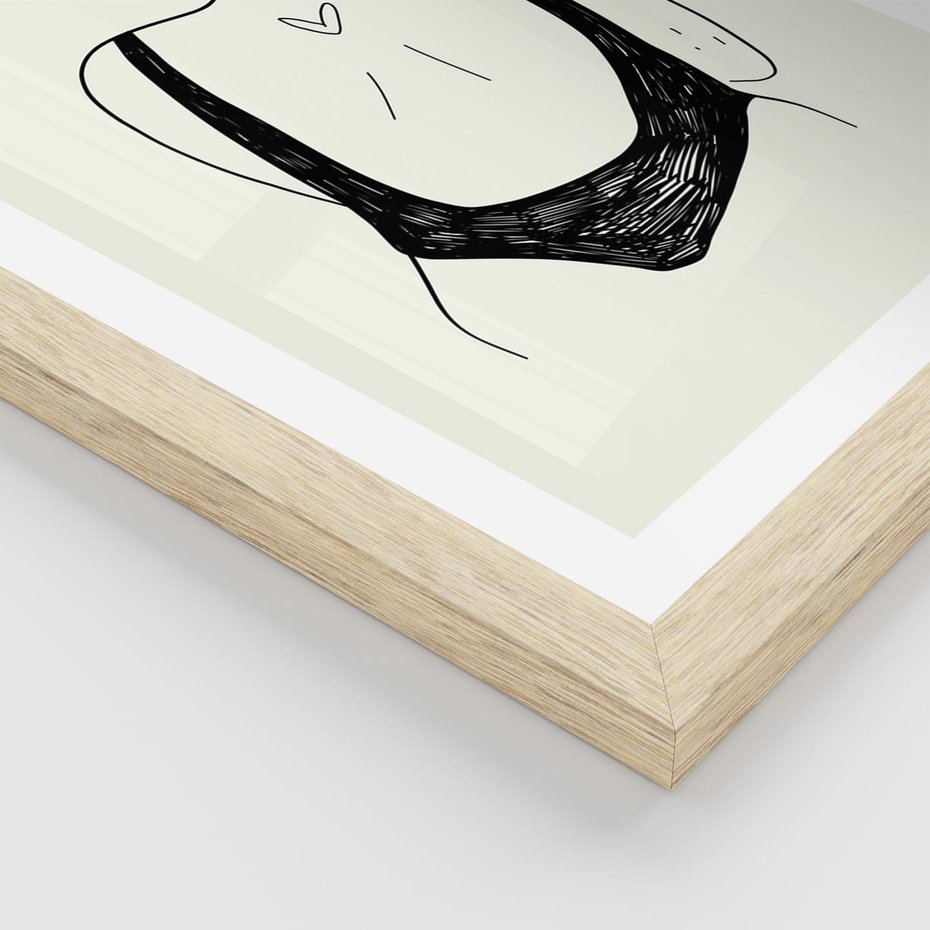 Plakat w ramie 50x70 - Echa Piękna - piękno kobiecego ciała, kobieta - rama drewno