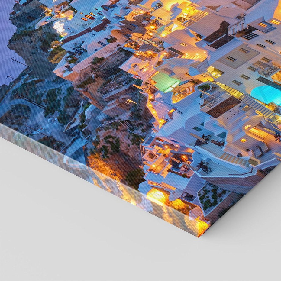 Obraz na płótnie 70x100 - Wyblakłe wspomnienia gwiazd - Santorini, wieczór