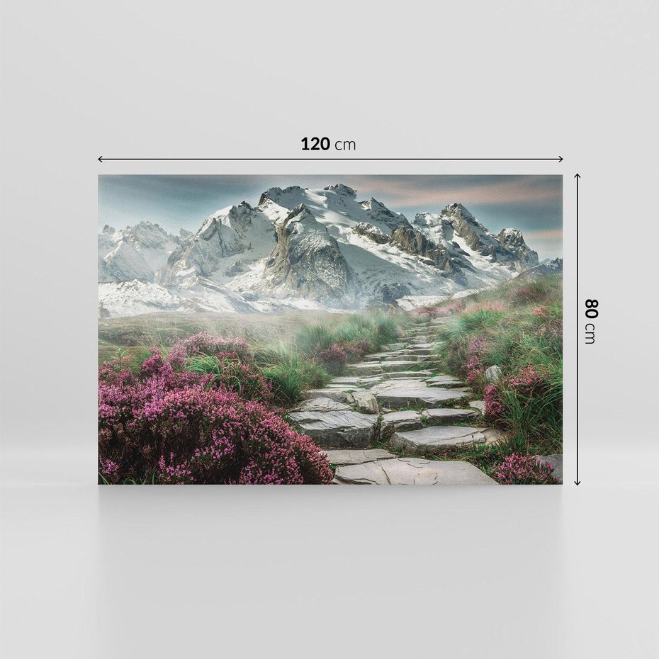 Obraz na płótnie 120x80 - Góry, Ścieżka, Kwiaty - Spacer wśród Przyrody - góry, ścieżka